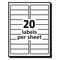 Avery 1 in. x 4 in. Matte Clear Easy Peel Mailing Labels with Sure Feed Technology for Laser Printers - Clear (20/Sheet, 50 Sheets/Box)